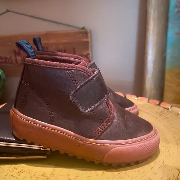 Polo Ralph Lauren Toddler Boy's OWEN-EZ BROWN LEATHER Boots Shoes-sz 5 - Picture 2 of 7
